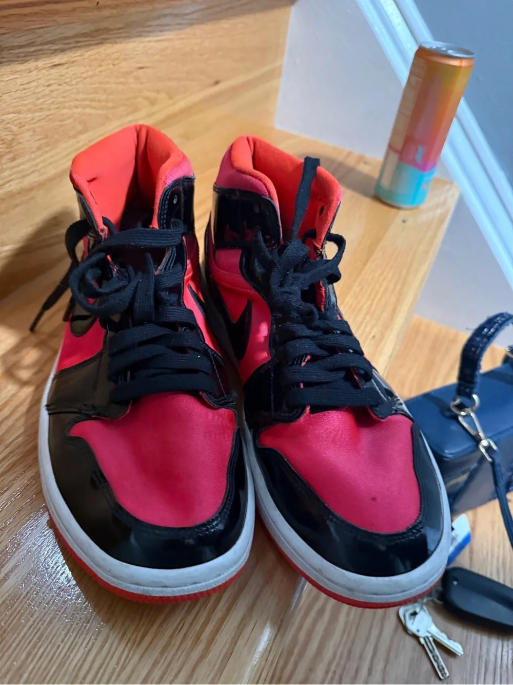 Jordan Kids High-Top Sneakers in Red and Black